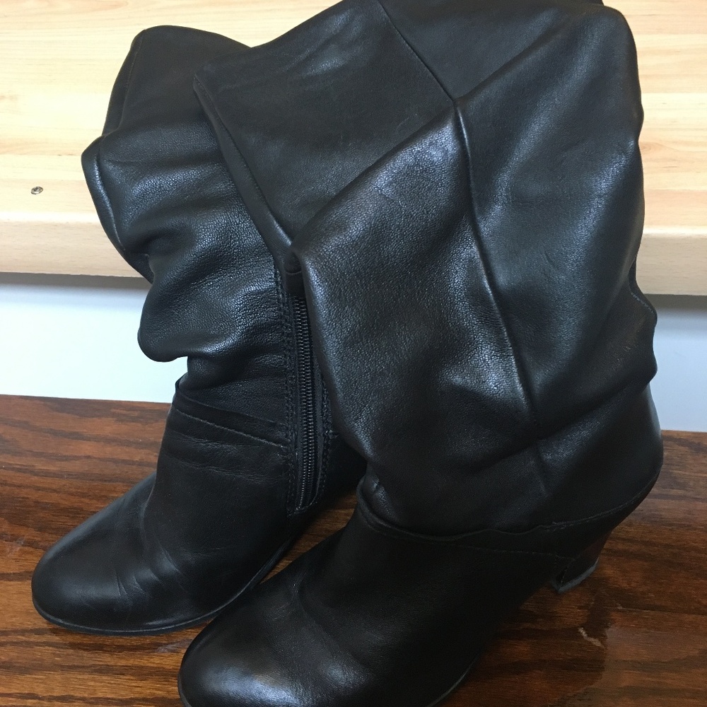 Steve Madden leather black boots
